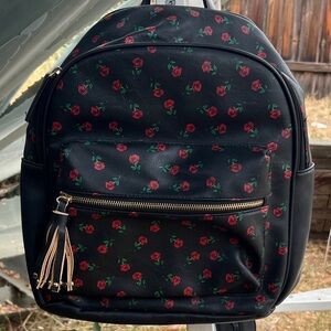 Floral Black Backpack